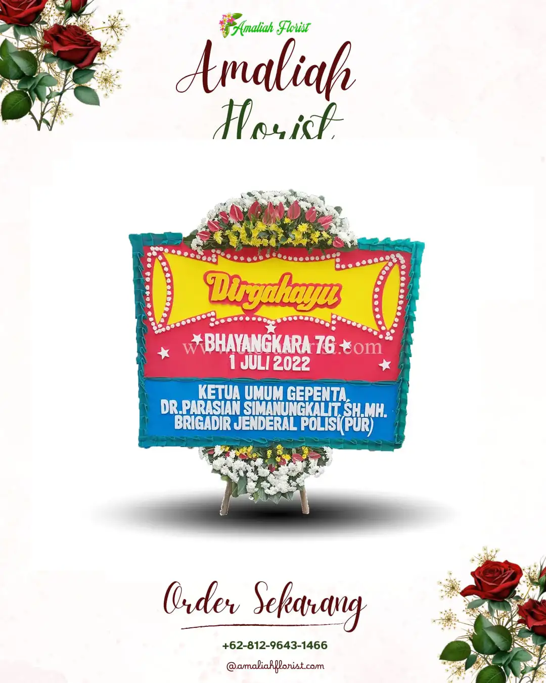 Papan Bunga HUT Ulang Tahun Benda